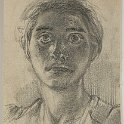 Portrait of a young girl 1934 pencil 14.3x9.6 collection of the Tel-Aviv Museum of Art